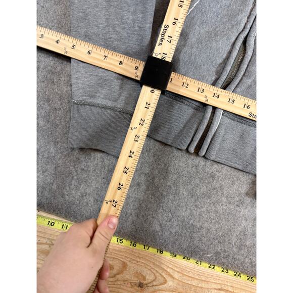 VINTAGE Y2K Abercrombie NY Hoodie Womens Gray Full Zip Sweatshirt Sporty Large - Picture 3 of 5